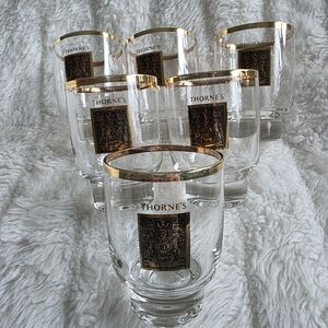 Thorne's Gold Rimmed Glasses Set Of 6